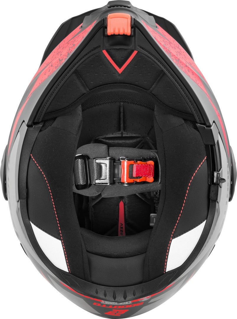 Bogotto FG-102 Safari Casque rabattable en fibre de verre Enduro noir mat/gris/rouge XS Figure 8