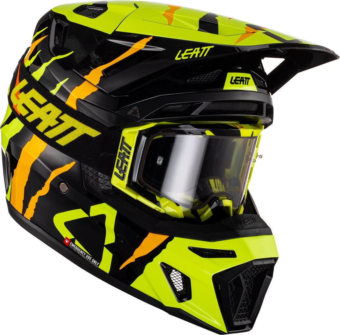 Leatt 8.5 Tiger Casco da motocross con occhiali nero/giallo M (57/58) Figura 1