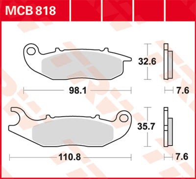 TRW Lucas MCB818 Спирачна накладка Фигура 1