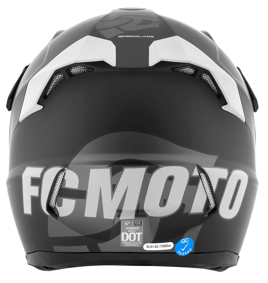 FC-Moto Merkur Straight Cască de motocross alb/negru XS Figura 7