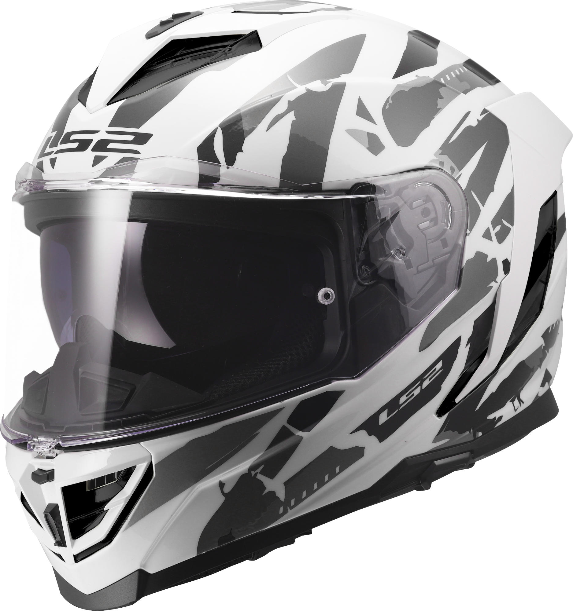 LS2 FF818 Storm III Kaos Helmet white/grey L (59/60) Figure 1
