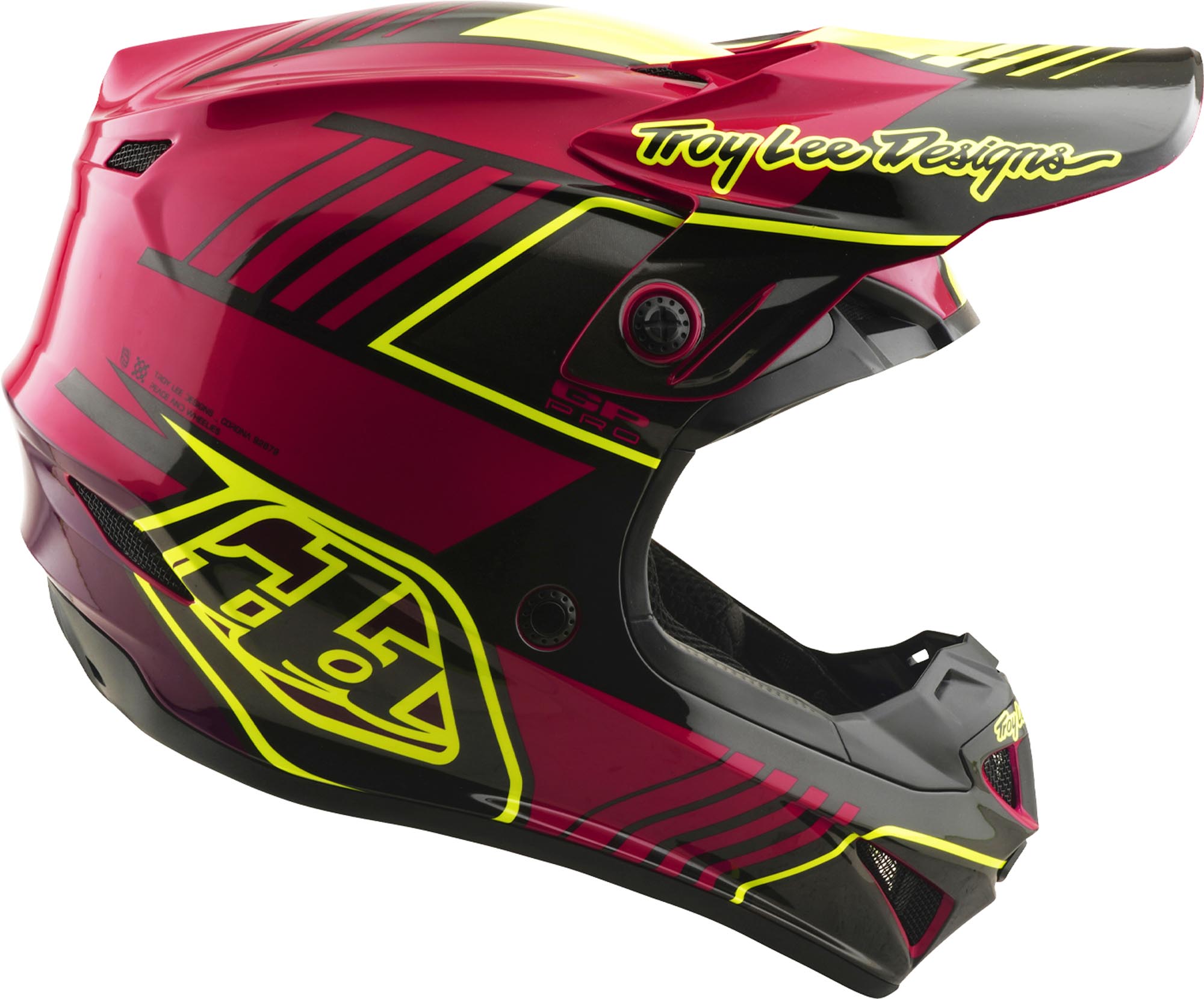 Troy Lee Designs GP Pro MIPS Segment Cască de motocross pentru tineret roz/galben Y/L (52/53) Figura 3