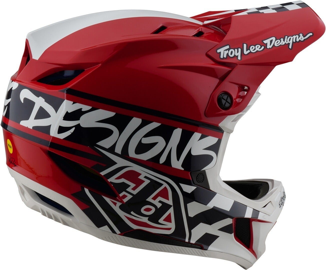 Troy Lee Designs D4 Mips Fifty-50 Barre de descente en polyacrylite Blanc/Rouge XL (60/61) Figure 5
