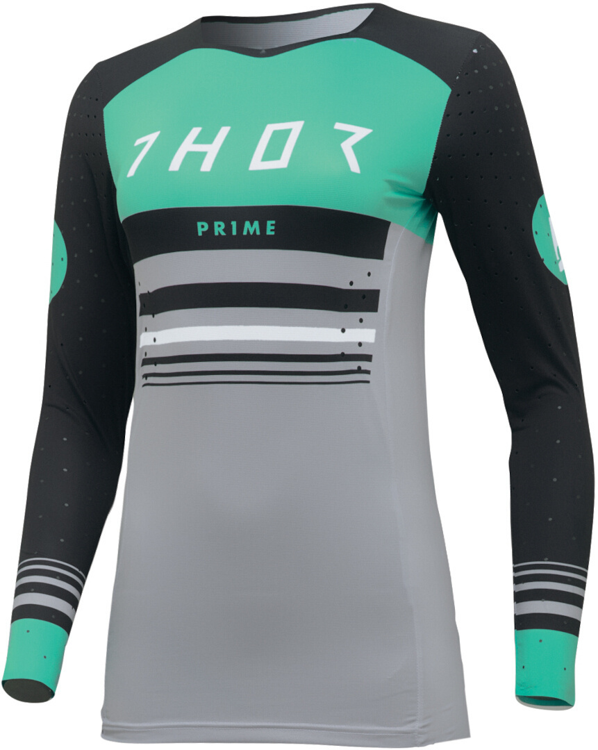 Thor Prime Blaze Tricou feminin de motocross negru/gri/verde L Figura 1