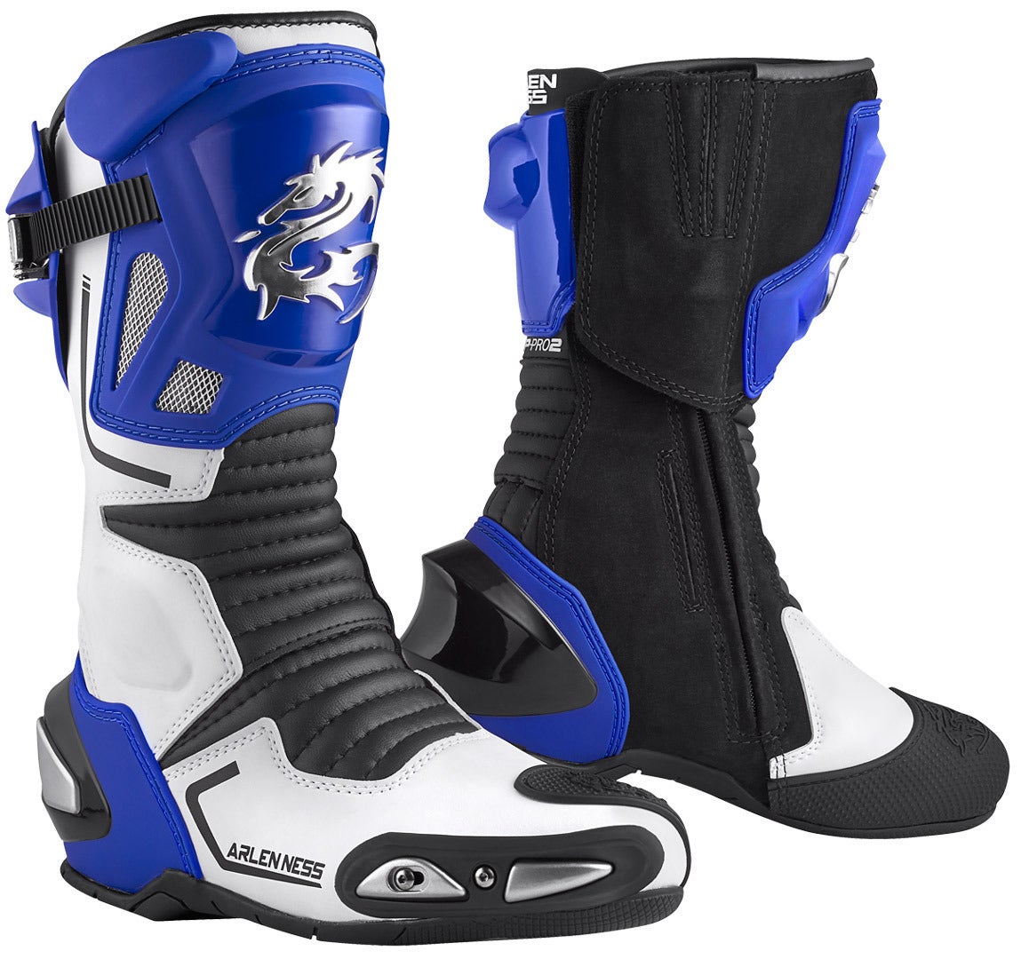 Arlen Ness Sugello Motorcycle Boots blue/white/black 43 Figure 1