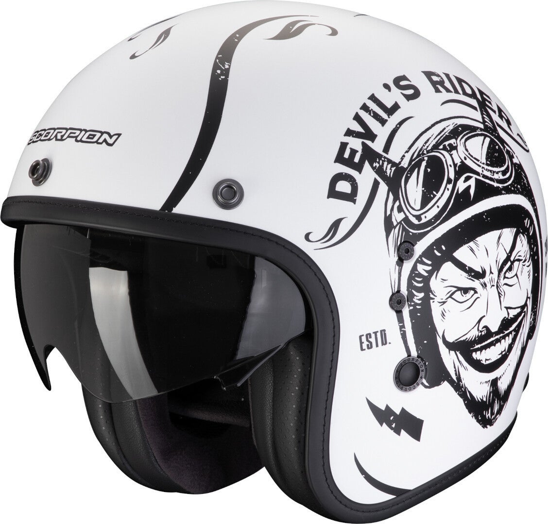 Scorpion Belfast Evo Romeo Jethelm weiß matt/schwarz M (57/58) Abbildung 1