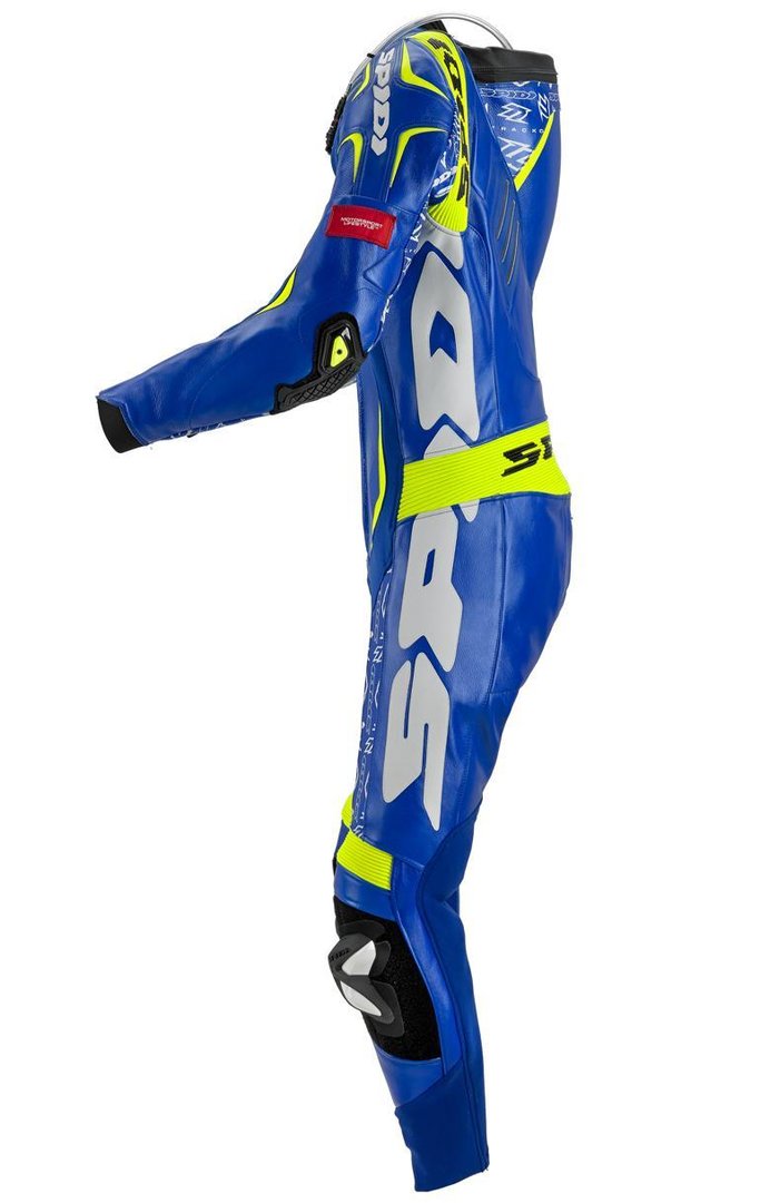 Spidi Track Wind Replica Evo Terno de couro inteiro da motocicleta azul 52 Figura 3