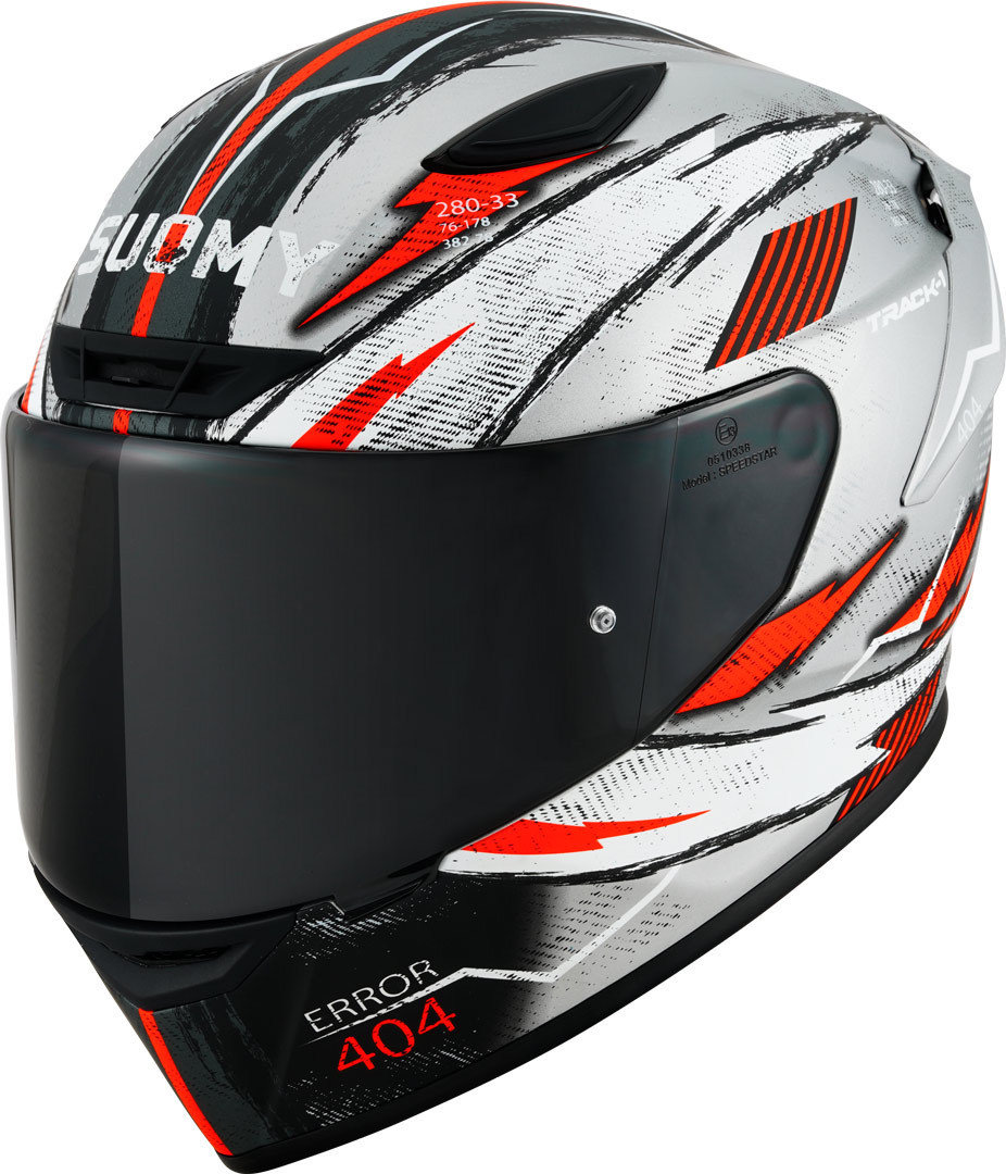 Suomy Track-1 404 Casco Argento/Rosso/Bianco S (55/56) Figura 1