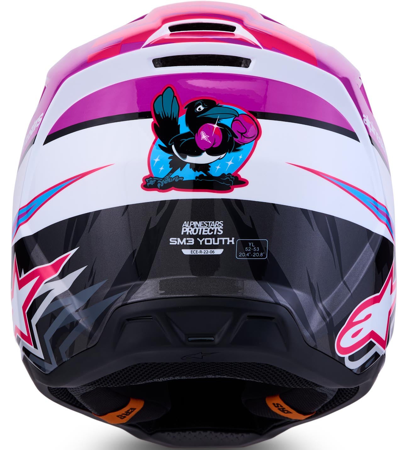 Alpinestars S-M3 Falcon Casco da motocross giovanile viola/bianco Y/L (52/53) Figura 3