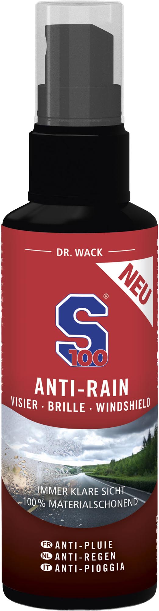 S100 Anti-Rain Spray pentru vizor 100 ml, inclusiv cârpă din microfibră Figura 3