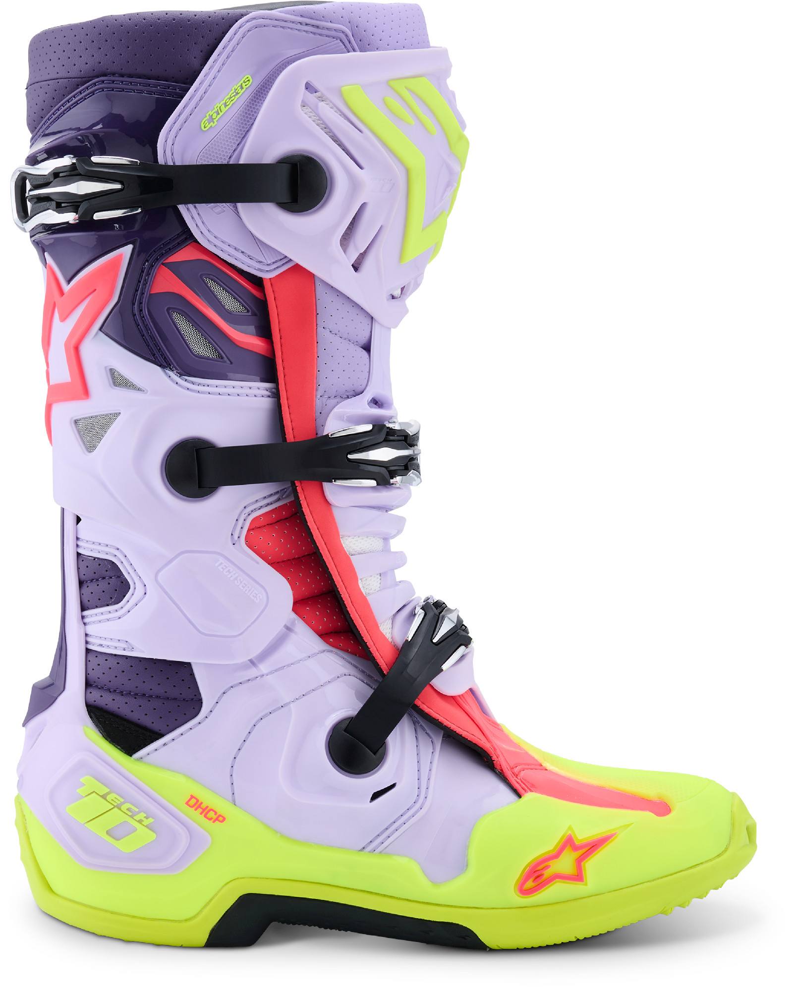 Alpinestars Tech 10 Supervented Bottes de motocross violet/jaune/rose 7 Figure 4