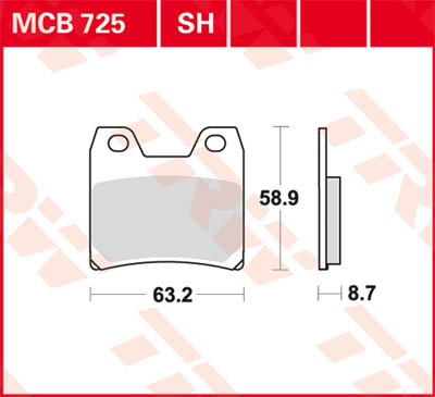 TRW Lucas Bremsbelag MCB725 Figur 1