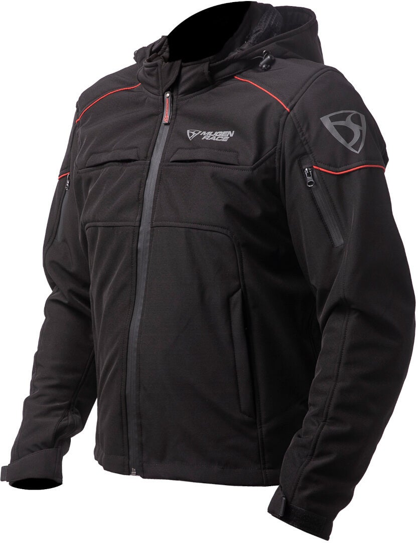 MUGENRACE Srippy waterproof Softshell Jacket black/red 3XL Figure 2