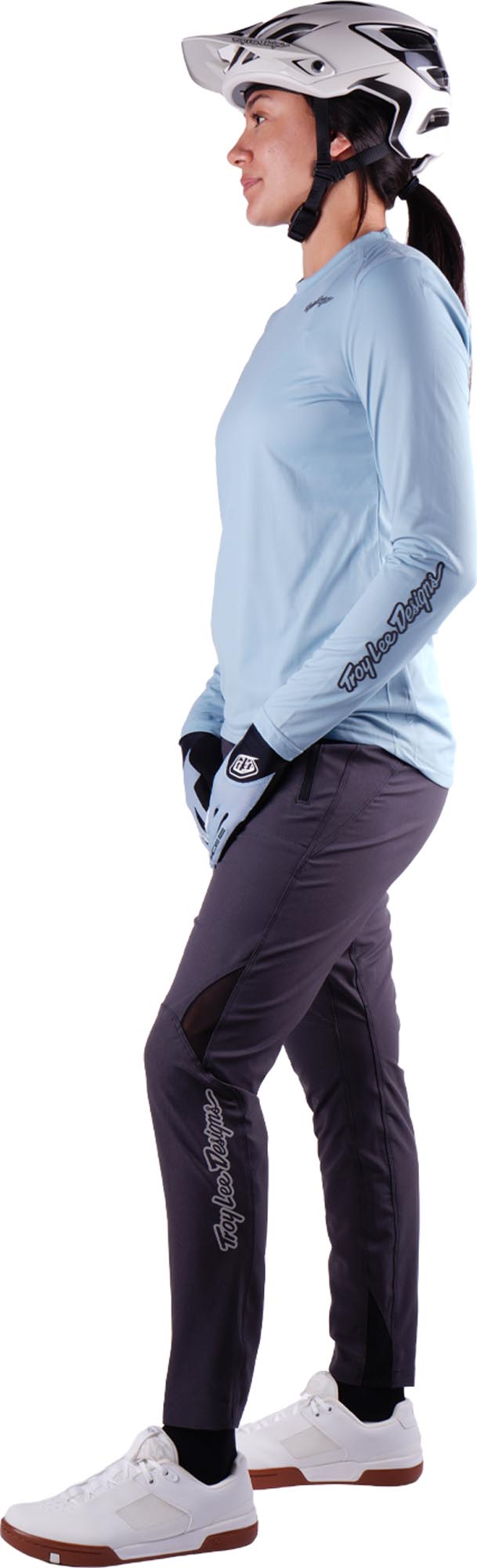 Side view of Troy Lee Designs Lilium Pro Mono Ladies Bicycle Pants