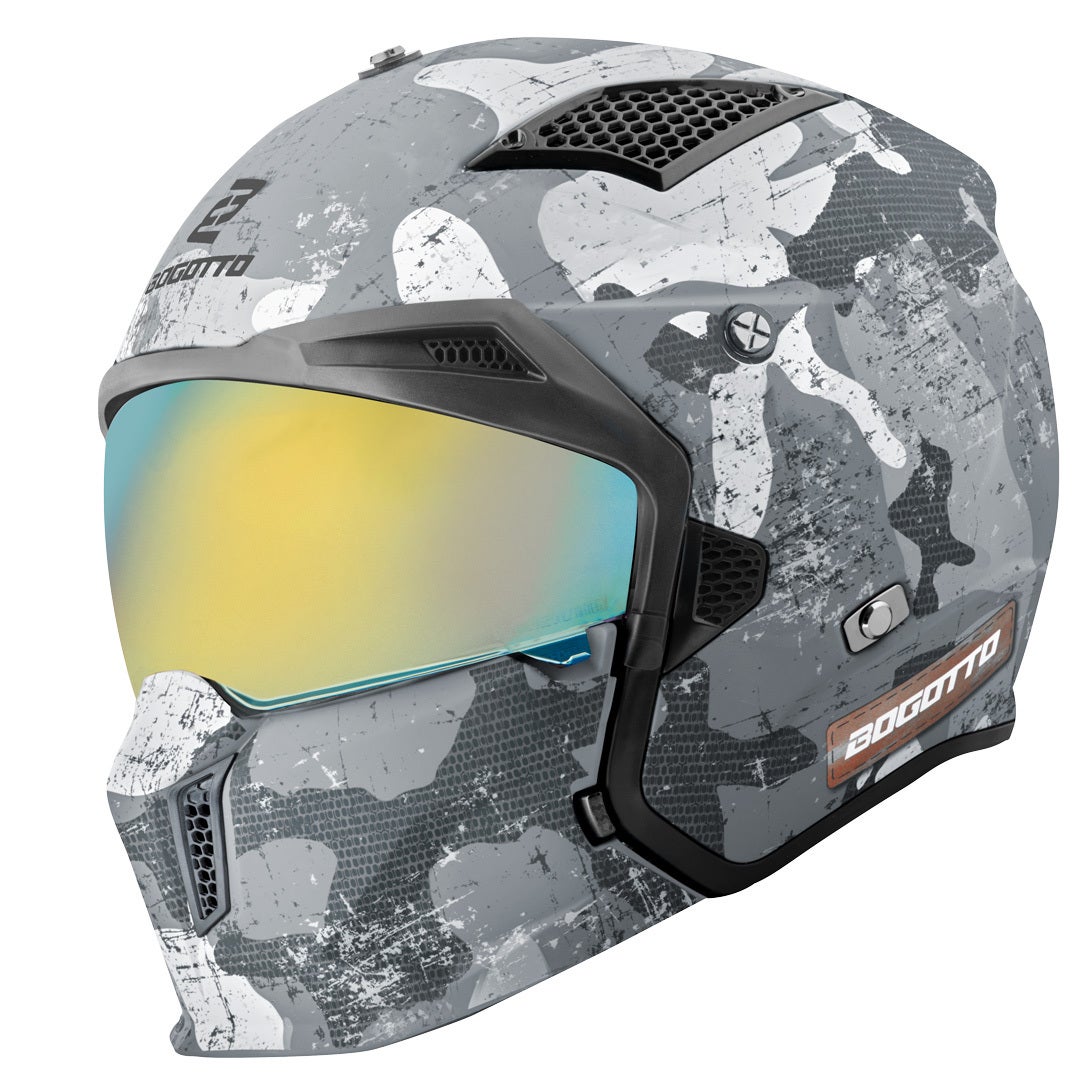 Bogotto Radic Camo Casque Blanc mat/gris L Figure 8