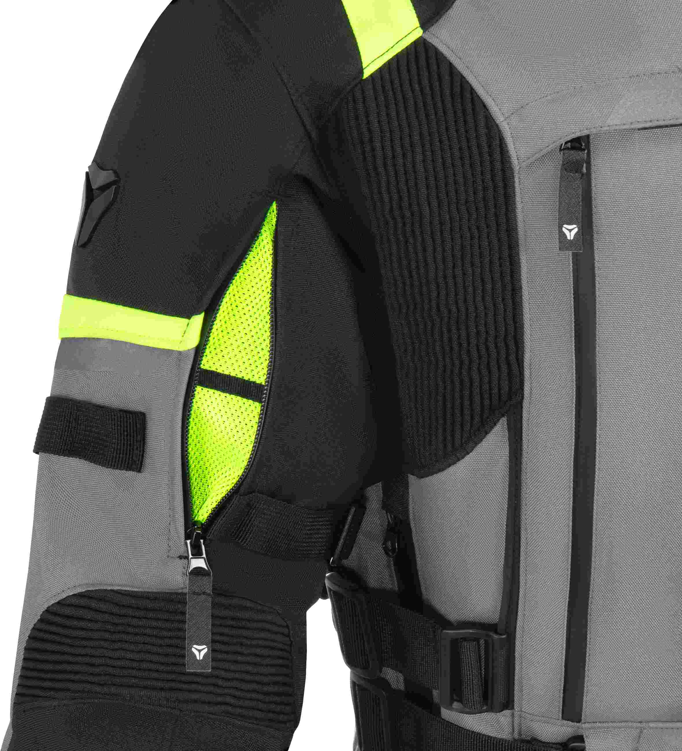 Seca Arrakis III waterproof Motorcycle Textile Jacket grey/black/yellow 3XL Figure 10