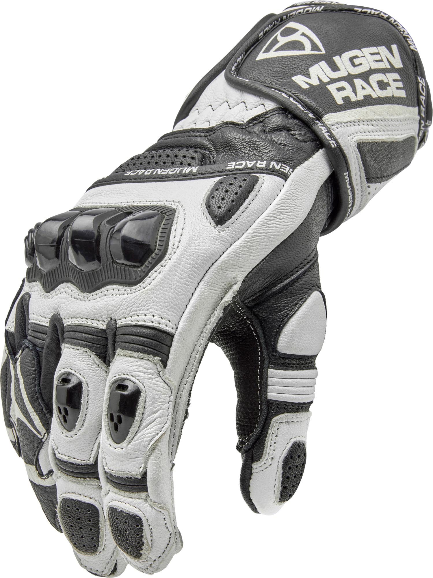 MUGENRACE Chili Sport Motorrad Handschuhe schwarz/weiß 2XL Abbildung 3