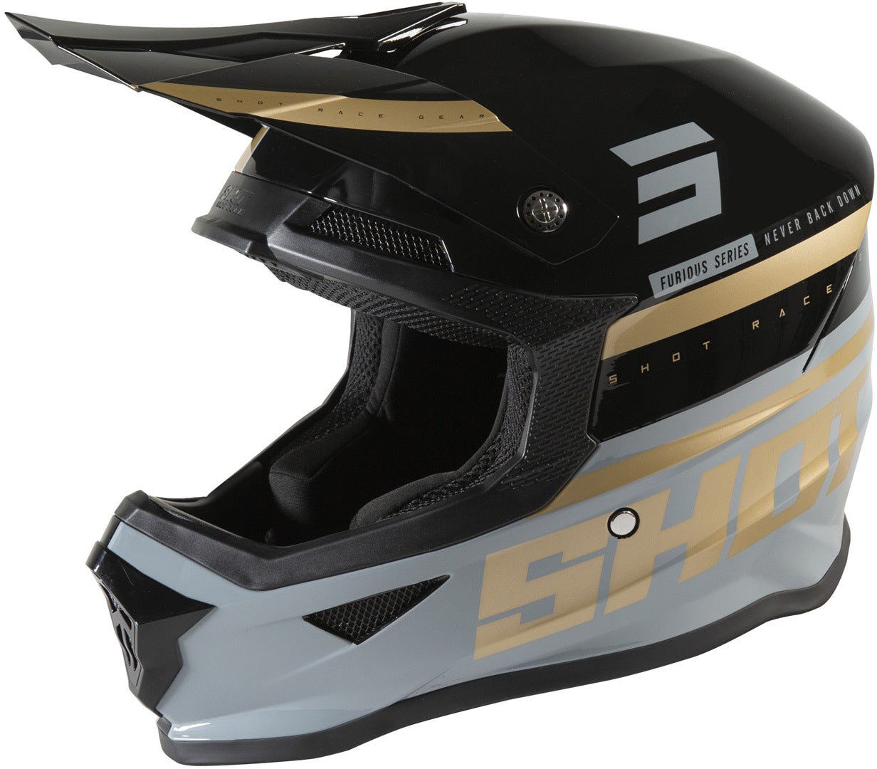 Shot Furious Shining Casco Motocross nero/bronzo S (55/56) Figura 1
