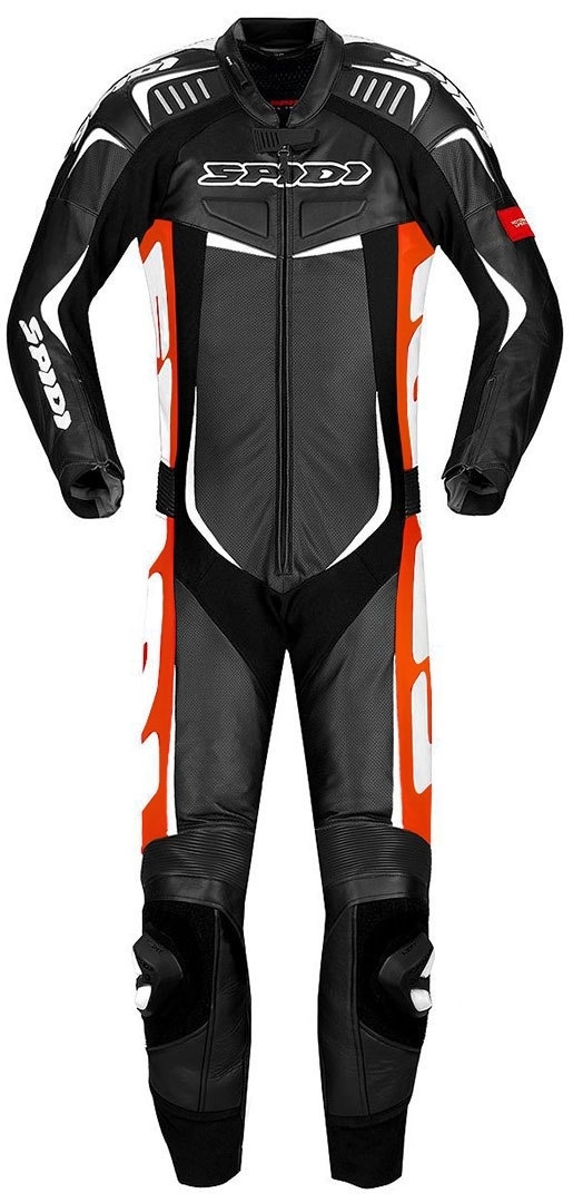 Spidi Track Wind Pro One Piece Motorcycle Leather Suit black/white/red 60 Figure 1