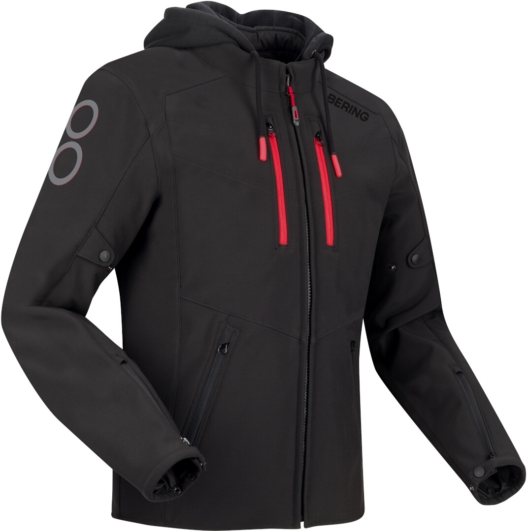 Bering Rotor Softshell waterproof Motorcycle Textile Jacket black/neon-red M Figure 1