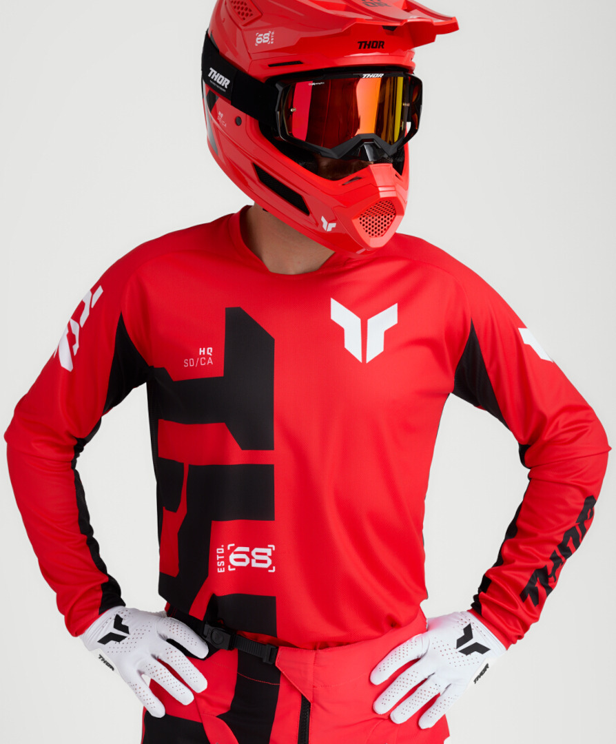 Thor Launchmode Forge Motocross Jersey rot/schwarz M Abbildung 9