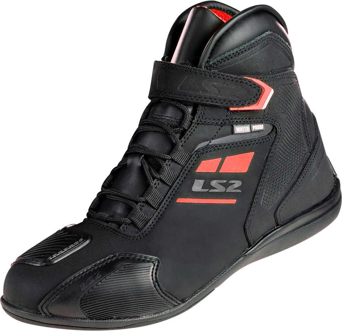 LS2 Garra Chaussures de moto imperméables noir/rouge 46 Figure 1