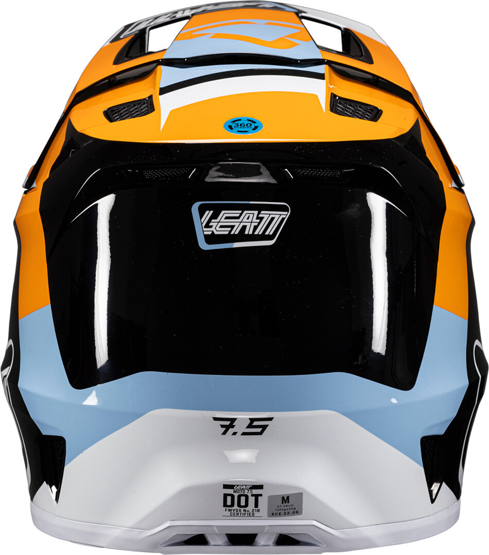 Leatt 7.5 Patch Cască de motocross cu ochelari de protecție Negru/Portocaliu/Alb L (59/60) Figura 6