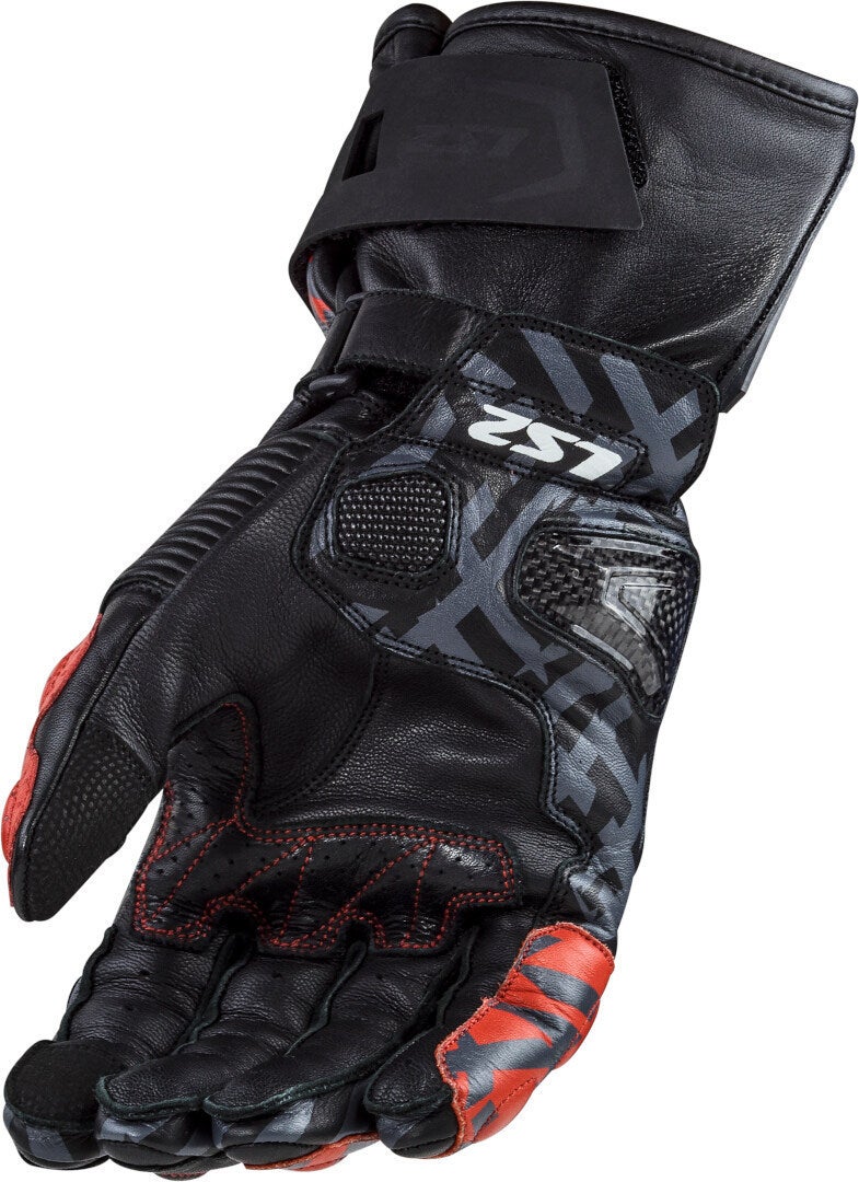 LS2 Feng Motorcycle Gloves black/red M Figure 2
