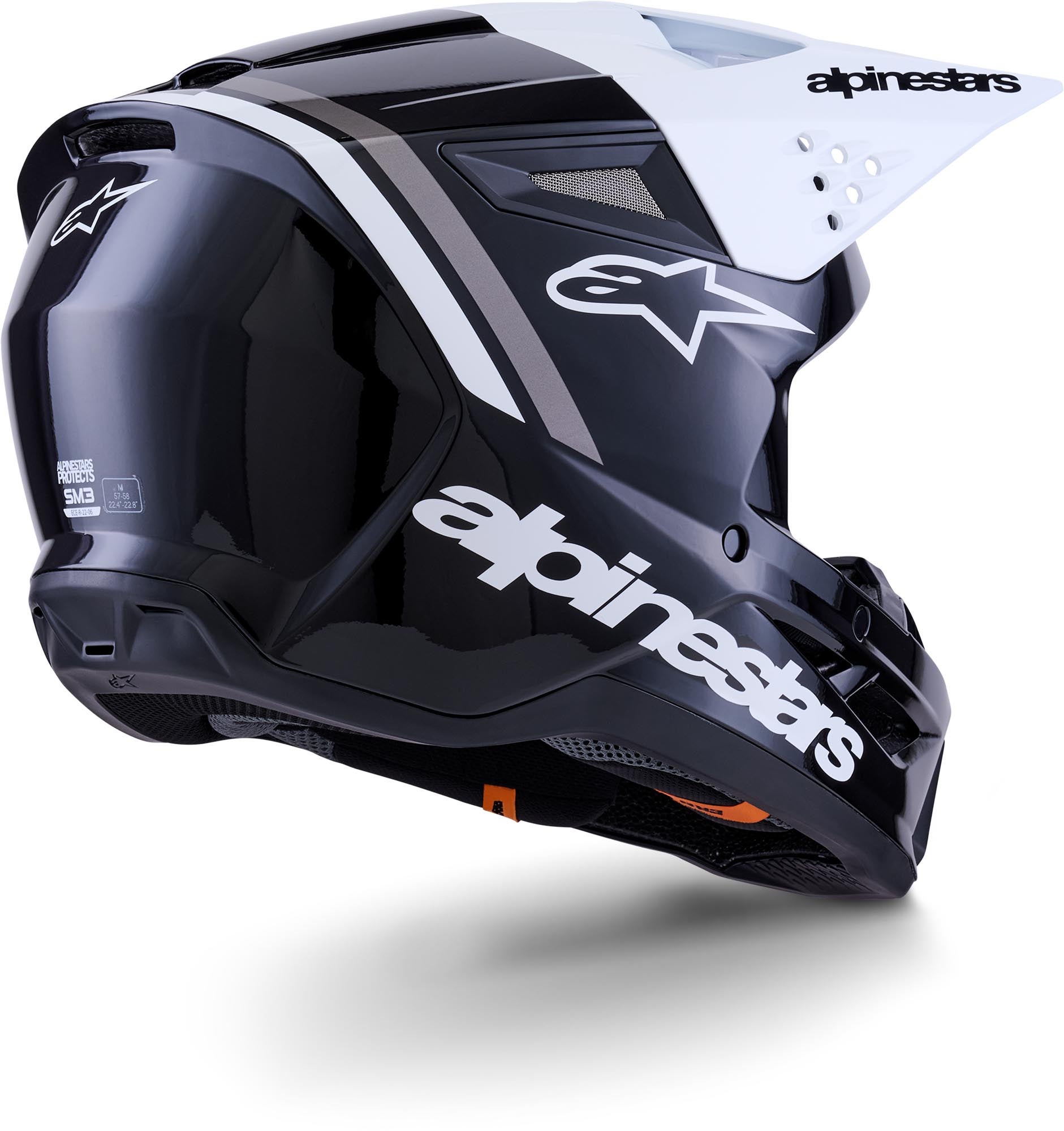 Alpinestars S-M3 Radium Motocross Helmet black/white/grey M (57/58) Figure 7