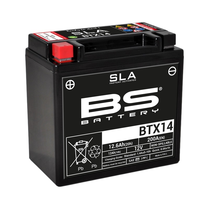 BS-batteri Fabriksaktiverat underhållsfritt SLA-batteri - BTX14 Figur 1
