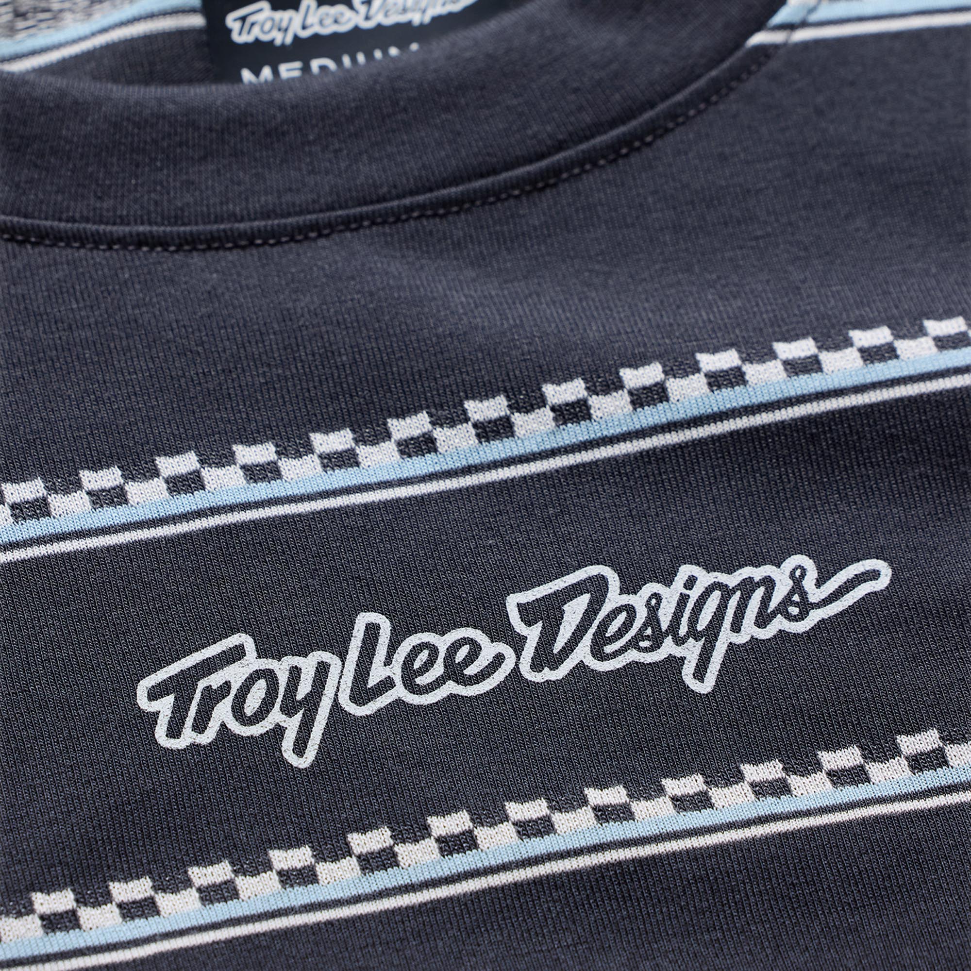 Side view of Troy Lee Designs Skyline Ride Checked Out Short Sleeve Bicycle Jersey