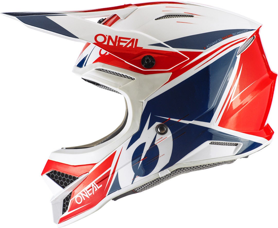 Oneal 3Series Stardust Motocross Helmet white/blue/red S (55/56) Figure 4