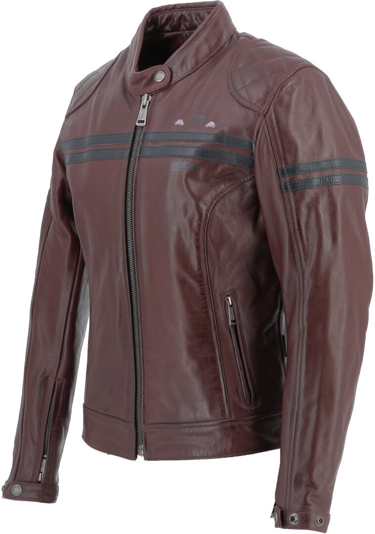 Helstons Chica Buffalo Damen Motorrad Lederjacke dunkelrot M Abbildung 4
