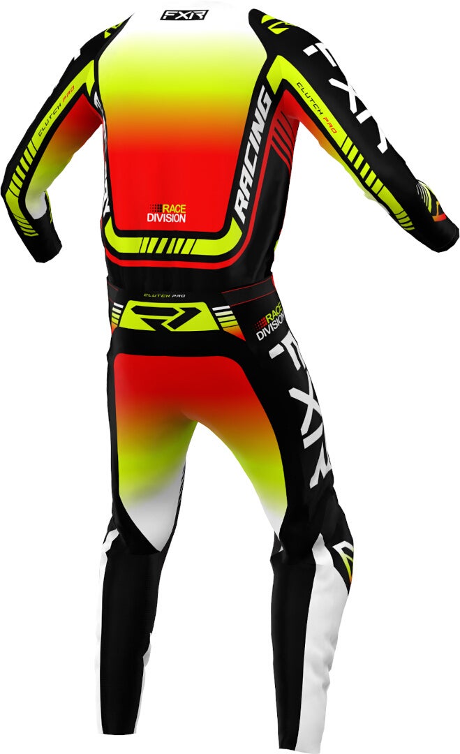 FXR Clutch Pro 2023 Motocross bukser sort/gul/rød 40 Figur 4