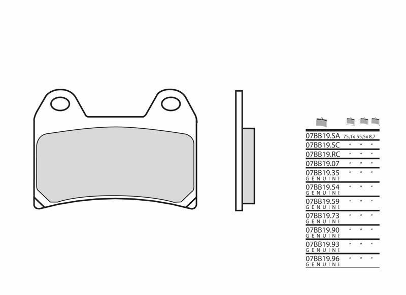 Brembo S.p.A. Plăcuțe de frână din metal sinterizat pe stradă - 07BB19SA Figura 1
