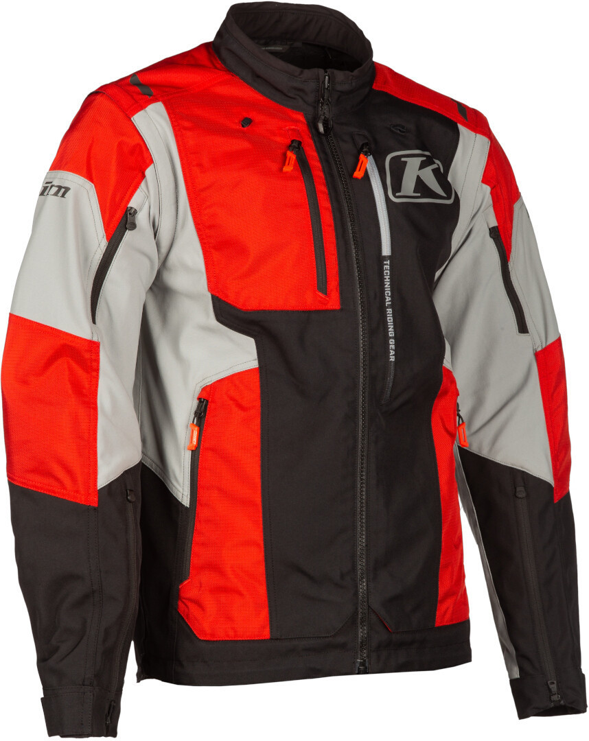 Klim Dakar Motorcycle Textile Jacket grey/black/red XXL Figure 3