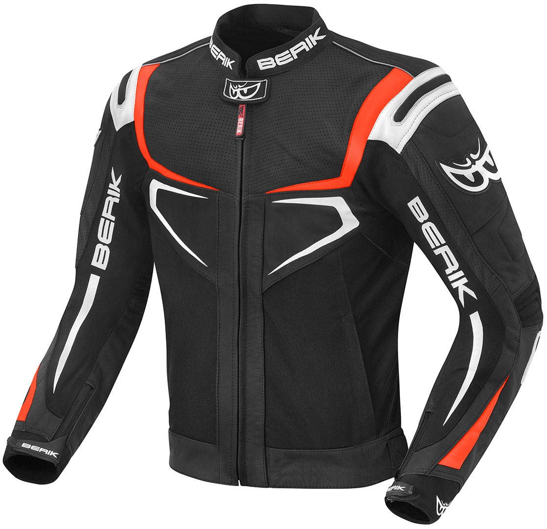 Berik Radic Motorcycle Leather / Textile Jacket black/red/white 56 Figure 1