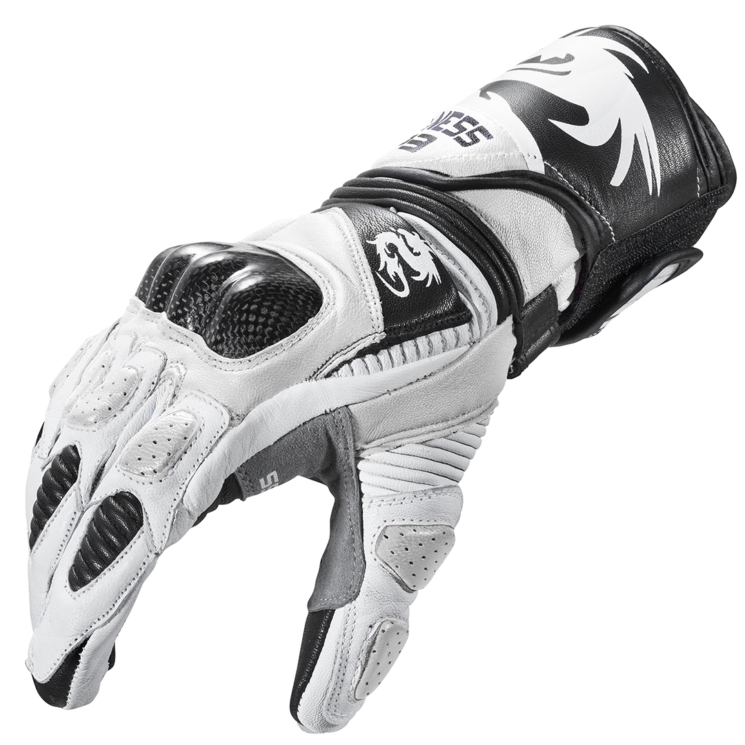 Arlen Ness Monza Mănuși de motocicletă Alb/Negru XS Figura 3