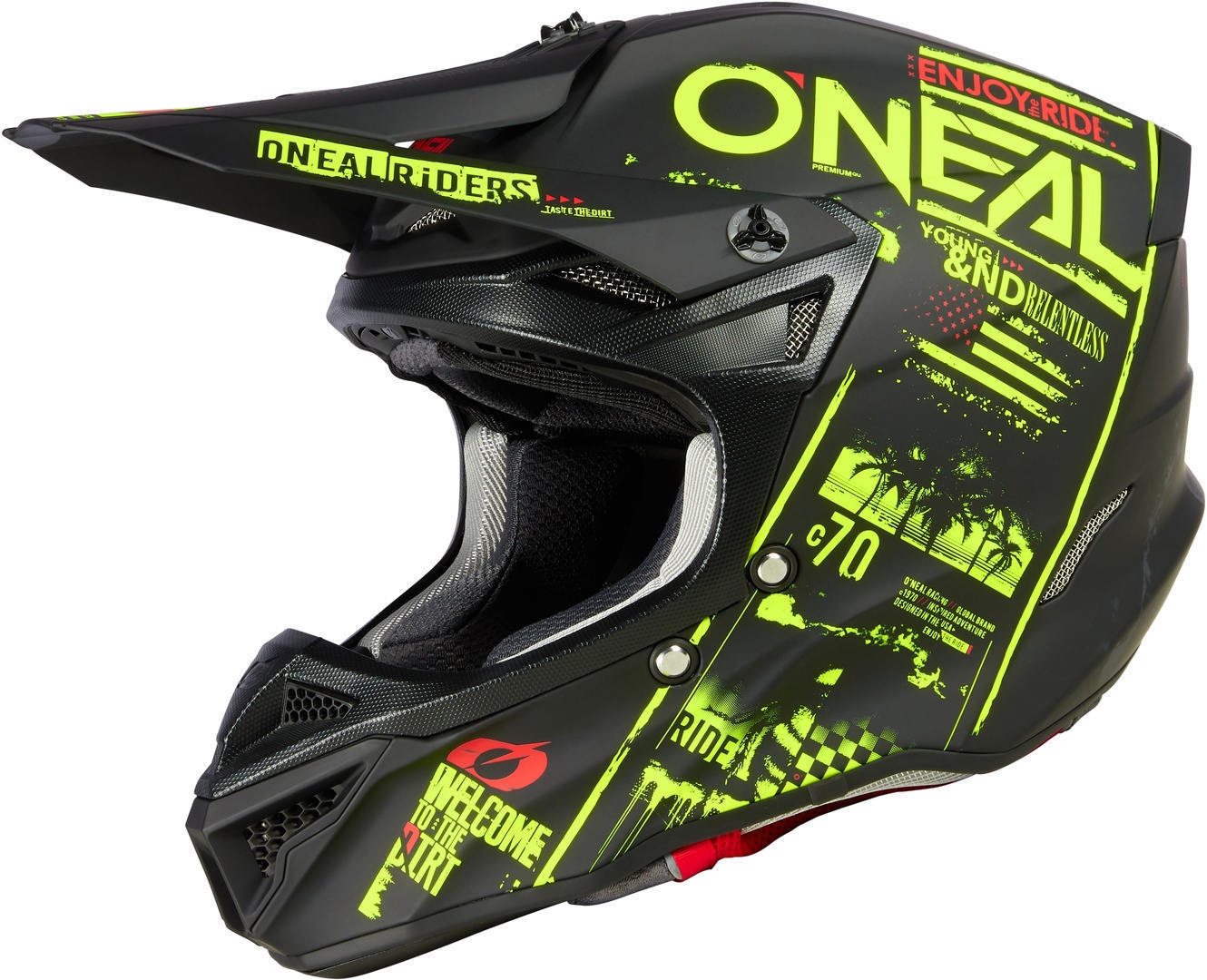 Oneal 5Series Polyacrylite Attack Motorcross helm Zwart mat/geel XXL (63/64) Figuur 1