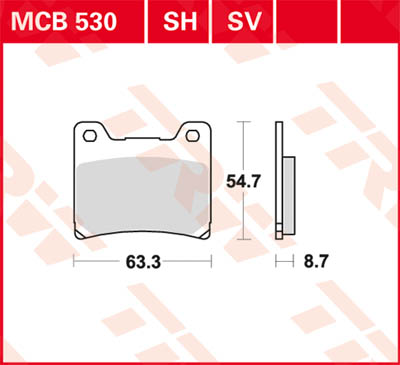 TRW Lucas Bremsbelag MCB530 Figura 1
