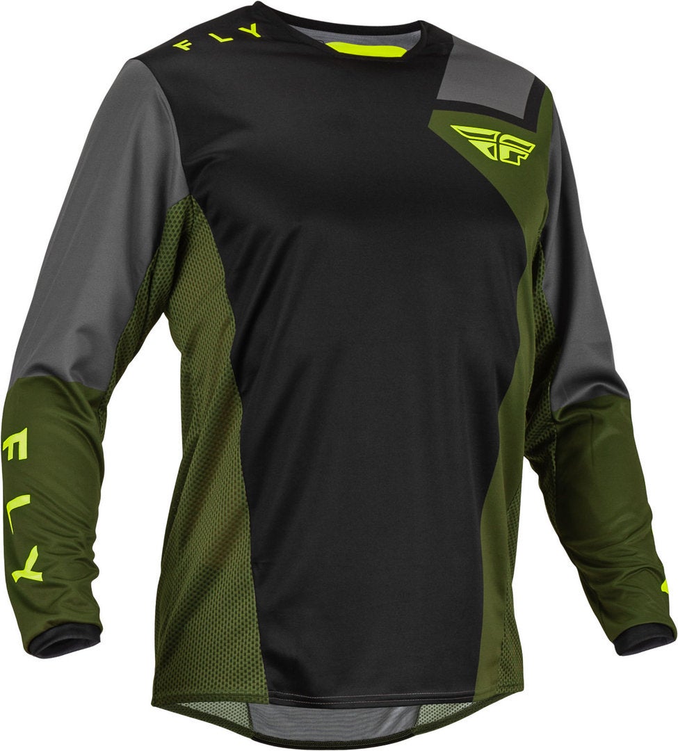Fly Racing Kinetic Jet Motocross Jersey black/yellow/green L Figure 1