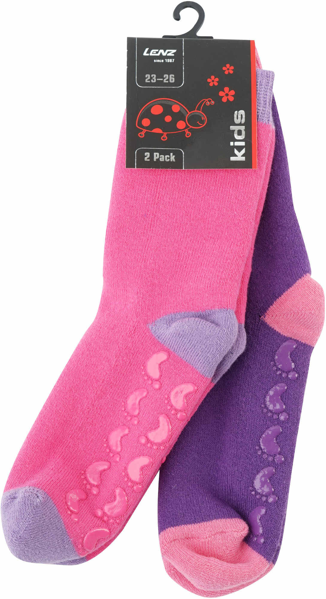 Lenz Rubber Print Kinder Socken - 2er Pack lila/pink 31-34 Abbildung 1