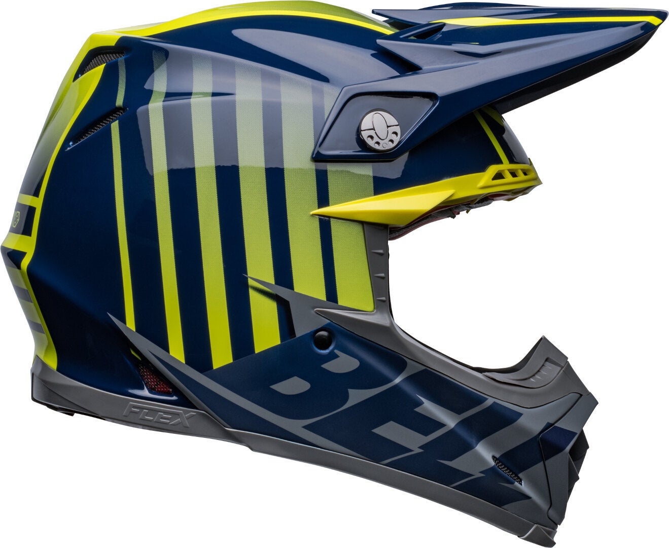 Bell Moto-9S Flex Sprint Casco Motocross blu/neon-giallo M Figura 8