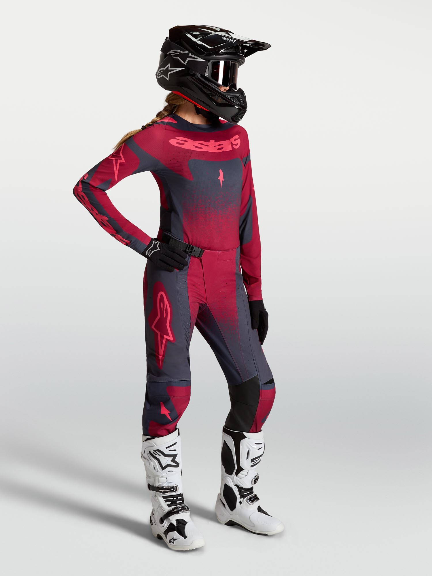 Alpinestars Stella Techstar Swan Damernes Motocrosstrøje rød/sort/grå S Figur 3