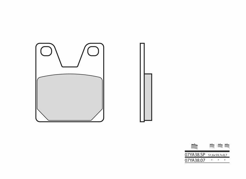 Brembo S.p.A. Sintrade bromsbelägg i metall - 07YA38SP Figur 1
