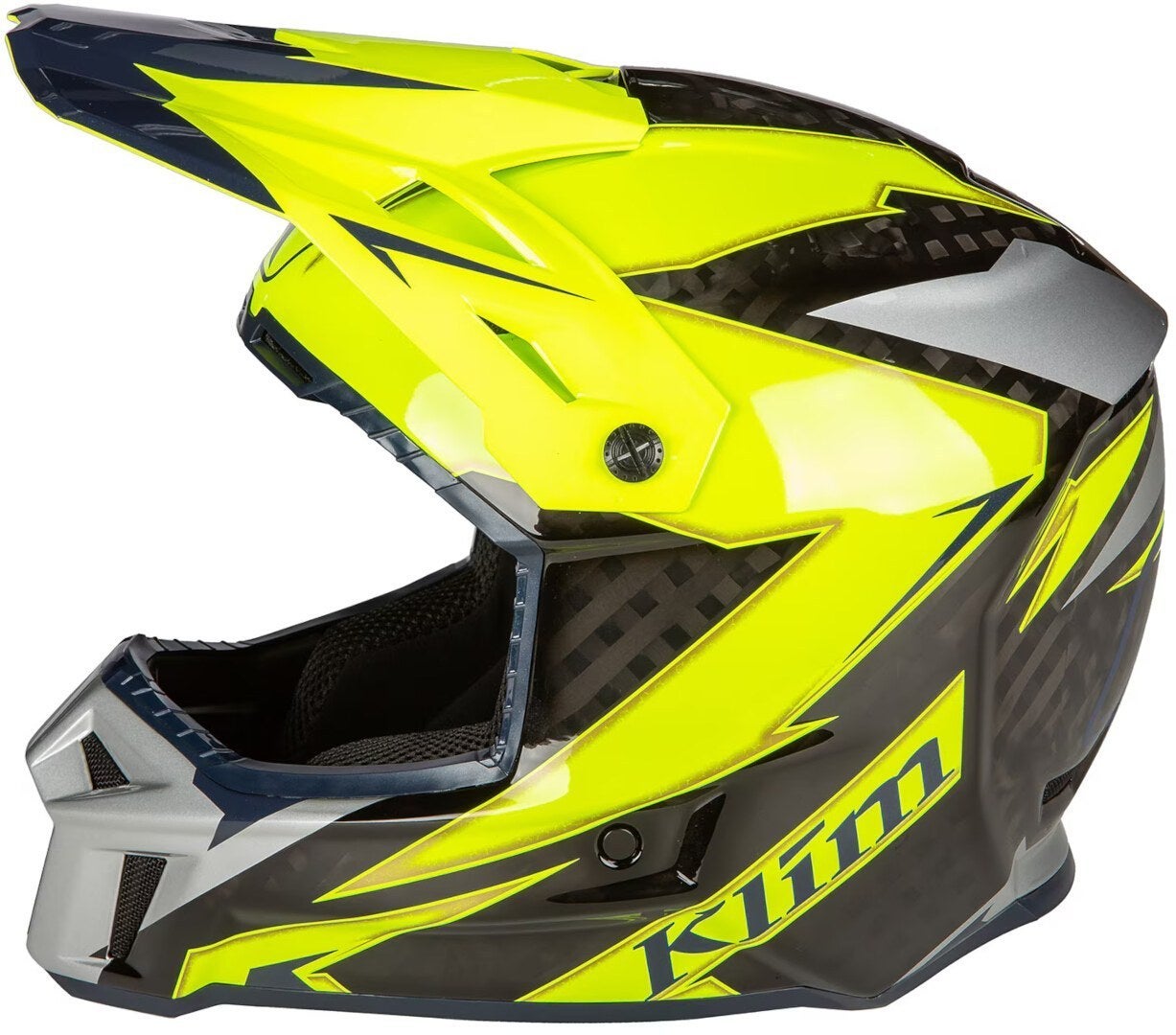 Klim F3 Lighting Carbon Motocross Helm grå/neongul L (58/59) Figur 7