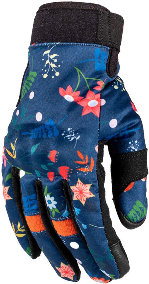 Rusty Stitches Bonnie V2 Flowers Motorcykelhandsker til damer blå/hvid/orange S Figur 1