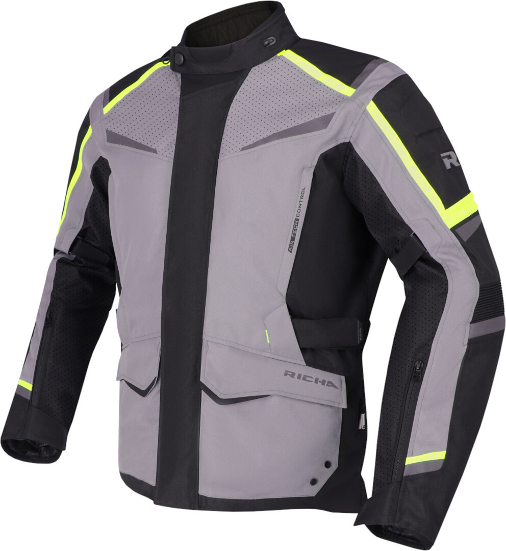 Richa Tundra Jachetă textilă impermeabilă pentru motociclete gri/negru/galben 4XL Figura 2