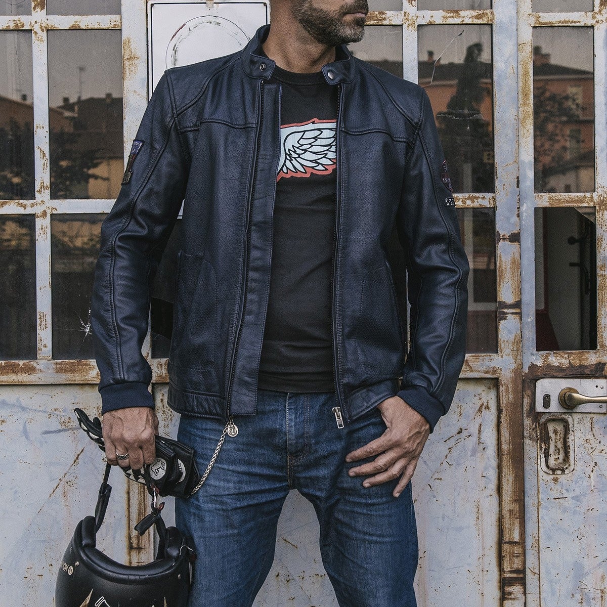 HolyFreedom Due Motorcycle Leather Jacket dark blue XXL Figure 13