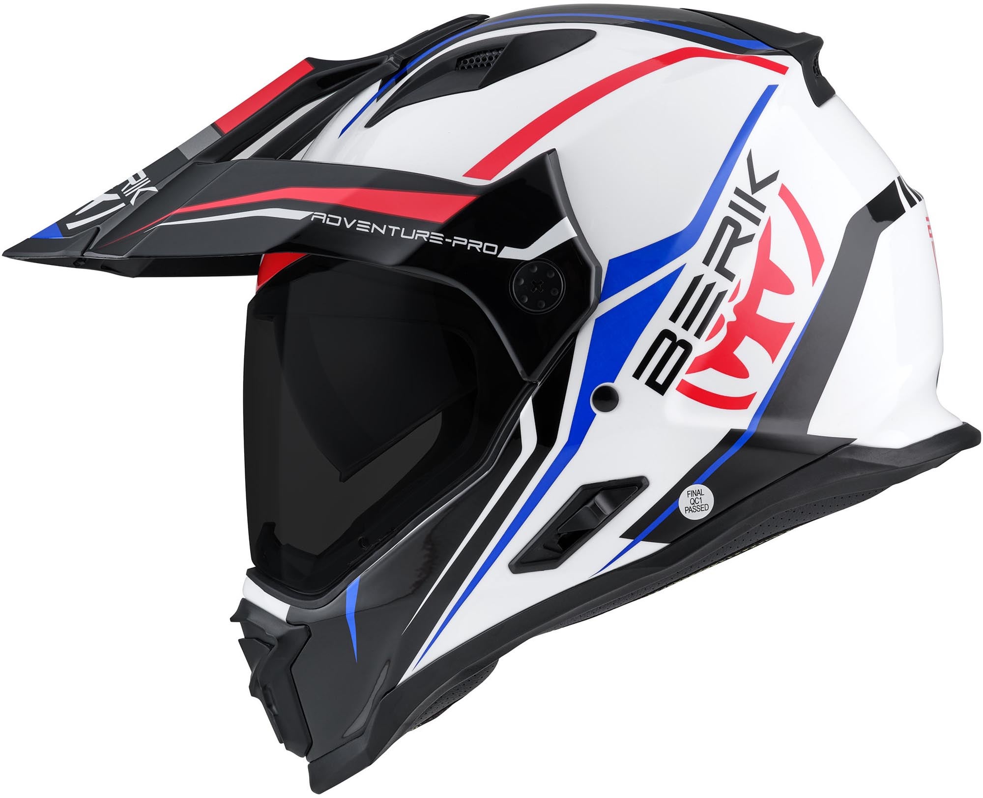 Berik MX313 Volstom Adventure Pro Enduro Helm weiß/blau/rot L Abbildung 3